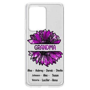 PERSONALIZED GRANDMA KID NAME SUNFLOWER SILICON PHONECASE QTTN2105