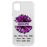 PERSONALIZED GRANDMA KID NAME SUNFLOWER SILICON PHONECASE QTTN2105