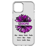 PERSONALIZED GRANDMA KID NAME SUNFLOWER SILICON PHONECASE QTTN2105