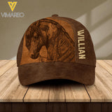 Personalized Horses Lovers Leather Printed Cap 2105DT