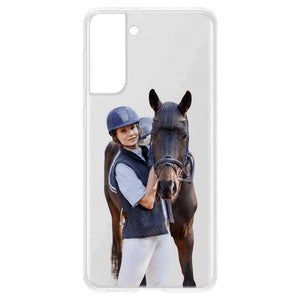 Personalized Girl Love Horse Transparent Silicone Phonecase Printed 22MAY-DT21