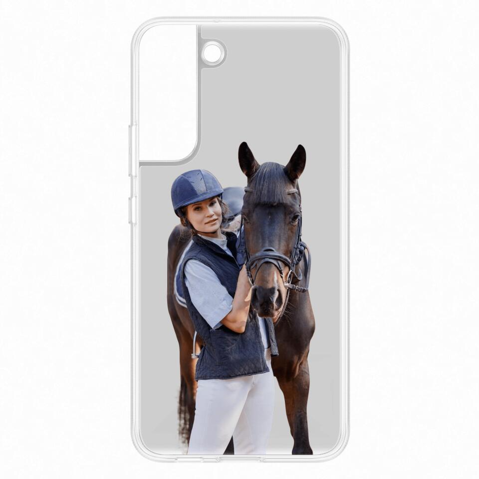 Personalized Girl Love Horse Transparent Silicone Phonecase Printed 22MAY-DT21