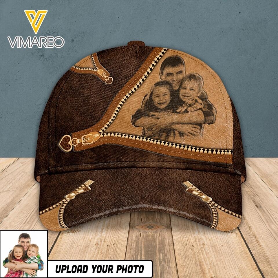 Personalized Dad and Kids Upload Photo Peaked Cap Printed NQVQ1905