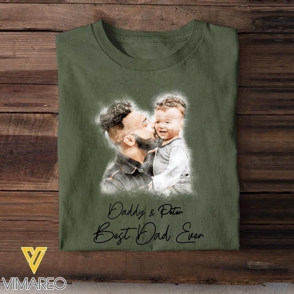 PERSONALIZED BEST DAD EVER UPLOAD PHOTO TSHIRTS NQDT1905