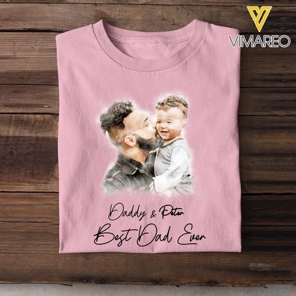 PERSONALIZED BEST DAD EVER UPLOAD PHOTO TSHIRTS NQDT1905