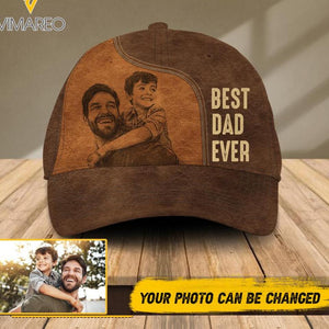 Personalized Best Dad Ever Upload Photo Peaked Cap Printed NQDT1905