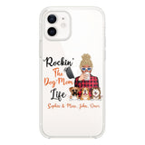 Personalized Rockin's The Dog Mom Life Transparent Silicone Phonecase Printed 22MAY-HC21