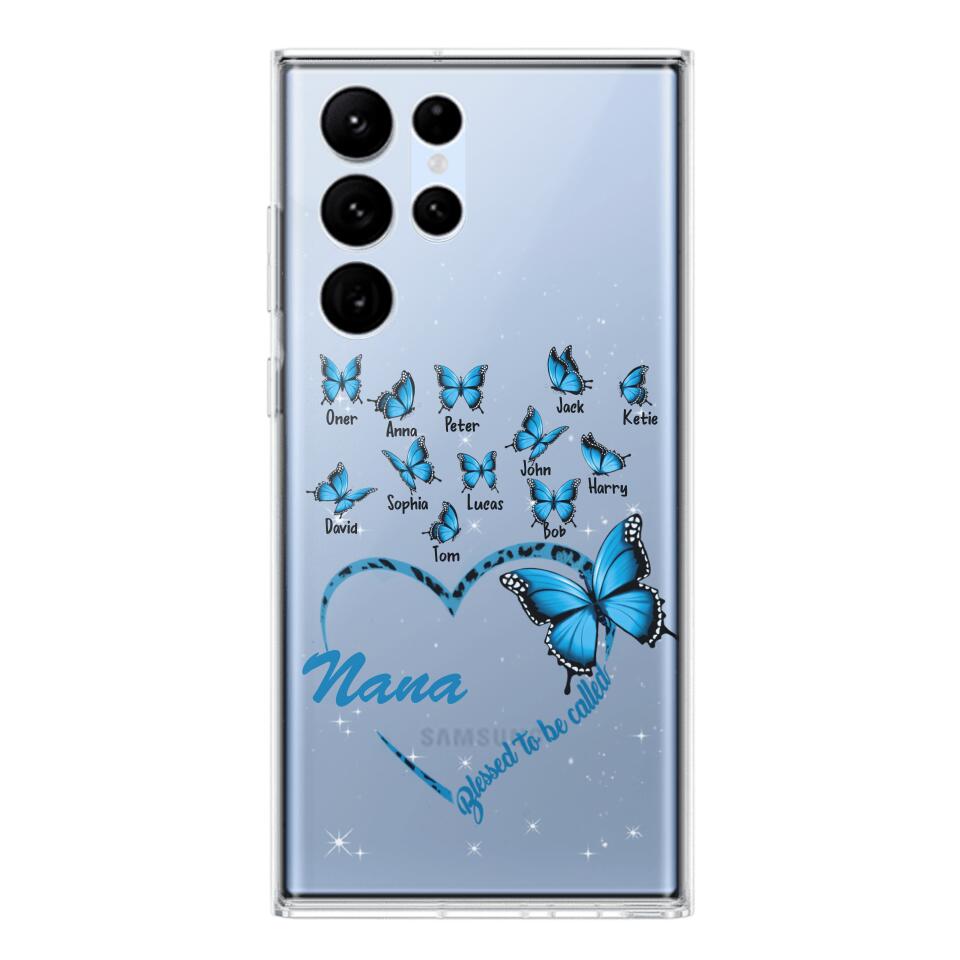 Personalized Grandma Kid Transparent Silicone Phonecase Printed 22MAY-HC21