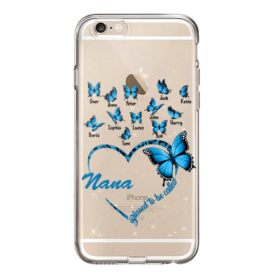 Personalized Grandma Kid Transparent Silicone Phonecase Printed 22MAY-HC21