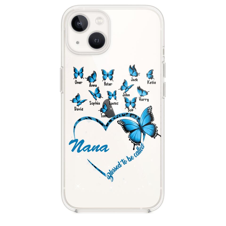 Personalized Grandma Kid Transparent Silicone Phonecase Printed 22MAY-HC21