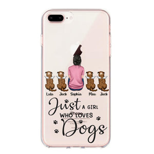 Personalized Just A Girl Who Loves Dogs Transparent Silicone Phonecase Printed 22MAY-HC23