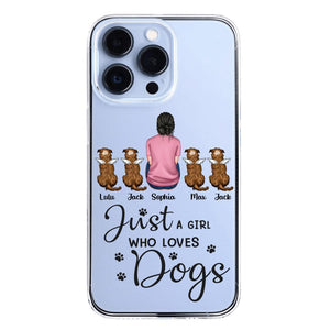 Personalized Just A Girl Who Loves Dogs Transparent Silicone Phonecase Printed 22MAY-HC23