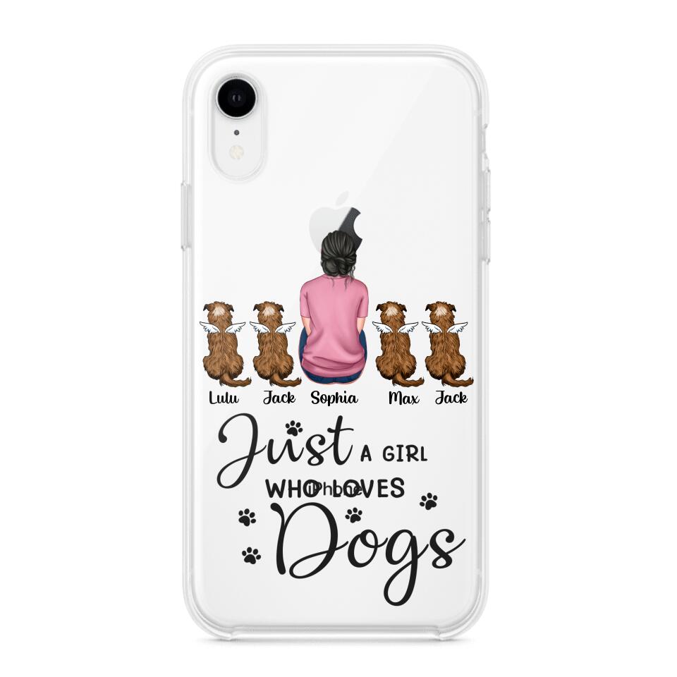 Personalized Just A Girl Who Loves Dogs Transparent Silicone Phonecase Printed 22MAY-HC23