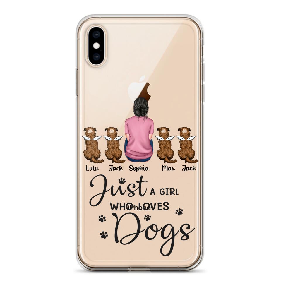 Personalized Just A Girl Who Loves Dogs Transparent Silicone Phonecase Printed 22MAY-HC23