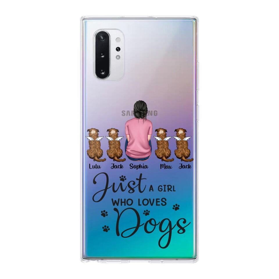 Personalized Just A Girl Who Loves Dogs Transparent Silicone Phonecase Printed 22MAY-HC23