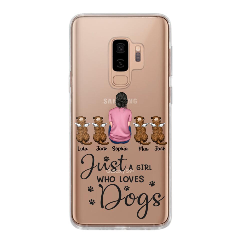 Personalized Just A Girl Who Loves Dogs Transparent Silicone Phonecase Printed 22MAY-HC23