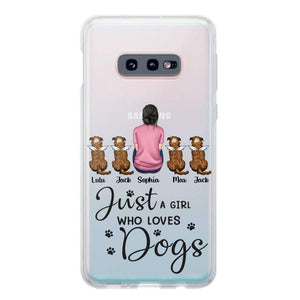 Personalized Just A Girl Who Loves Dogs Transparent Silicone Phonecase Printed 22MAY-HC23