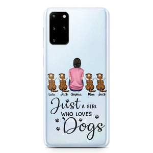 Personalized Just A Girl Who Loves Dogs Transparent Silicone Phonecase Printed 22MAY-HC23