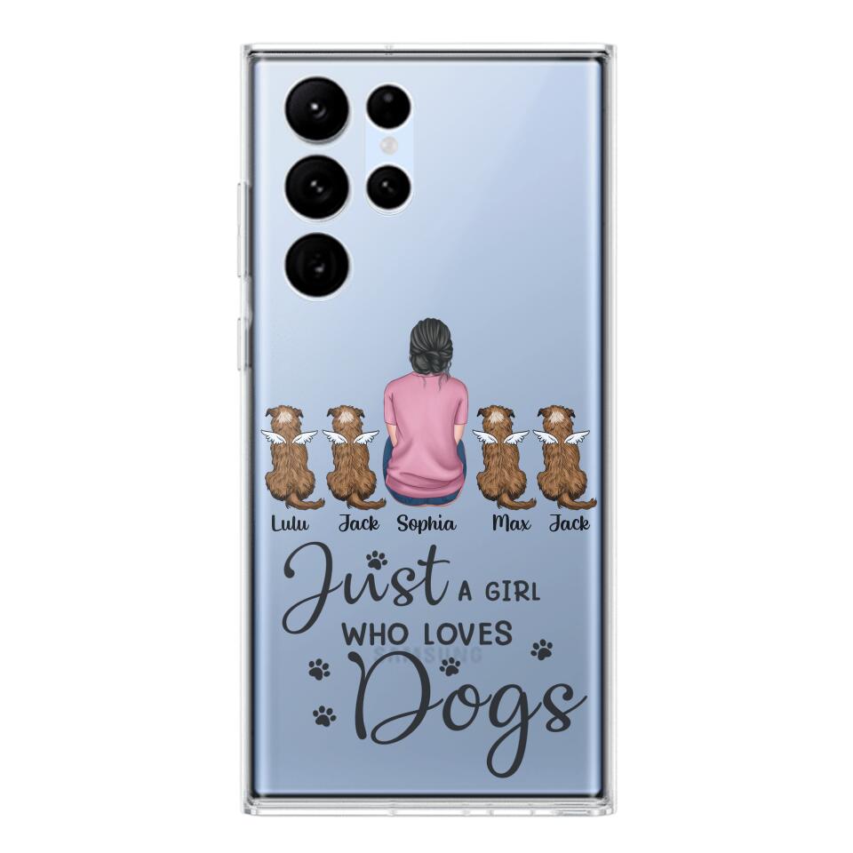 Personalized Just A Girl Who Loves Dogs Transparent Silicone Phonecase Printed 22MAY-HC23