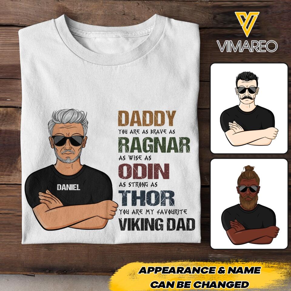 PERSONALIZED DADDY RAGNAR ODIN THOR VIKING DAD TSHIRTS NQHC2005