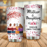 Personalized Mother and Daughters Forever Linked Together Tumbler Printed QTDT2505