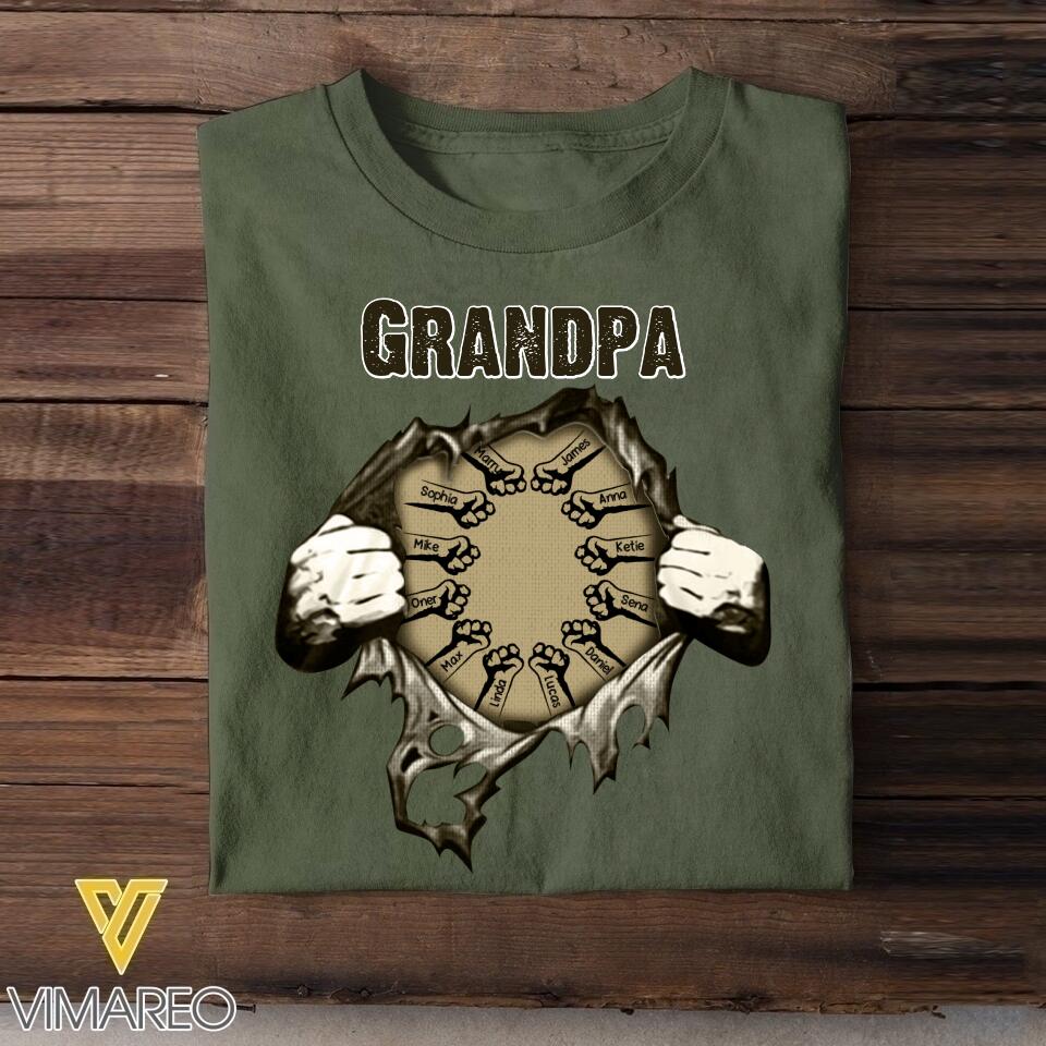 Personalized Grandpa Tshirt Printed 22MAY-LN25