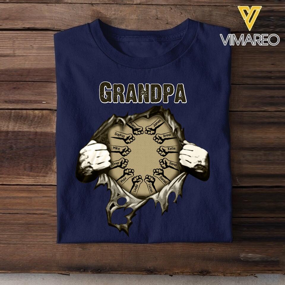 Personalized Grandpa Tshirt Printed 22MAY-LN25