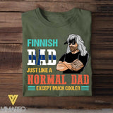 Personalized Finnish Dad Jusst Like A Normal Dad But Cooler Tshirt Printed QTDT2605