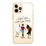 Personalized Just A Girl Who Loves Horses Transparent Silicone Phonecase Printed 22MAY-HC26