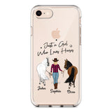 Personalized Just A Girl Who Loves Horses Transparent Silicone Phonecase Printed 22MAY-HC26