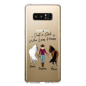 Personalized Just A Girl Who Loves Horses Transparent Silicone Phonecase Printed 22MAY-HC26