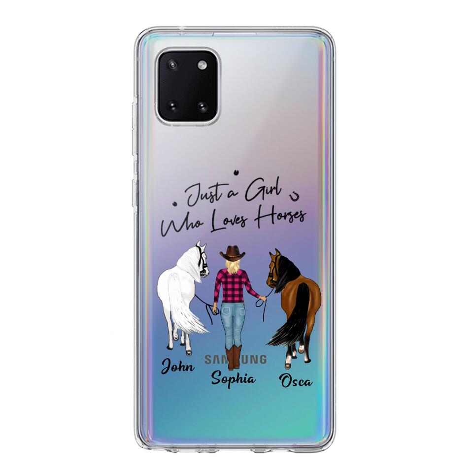 Personalized Just A Girl Who Loves Horses Transparent Silicone Phonecase Printed 22MAY-HC26