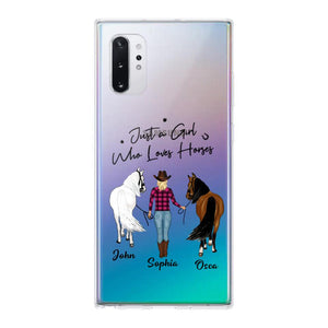 Personalized Just A Girl Who Loves Horses Transparent Silicone Phonecase Printed 22MAY-HC26