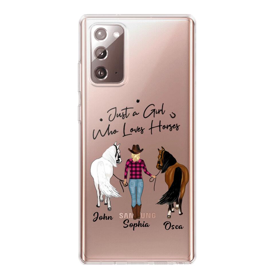 Personalized Just A Girl Who Loves Horses Transparent Silicone Phonecase Printed 22MAY-HC26