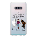 Personalized Just A Girl Who Loves Horses Transparent Silicone Phonecase Printed 22MAY-HC26