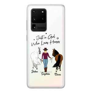 Personalized Just A Girl Who Loves Horses Transparent Silicone Phonecase Printed 22MAY-HC26