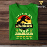 Personalized Don't Mess With Athairsaurus You'll Get Jurasskicked Kid Name  Tshirt Printed QTHC2605
