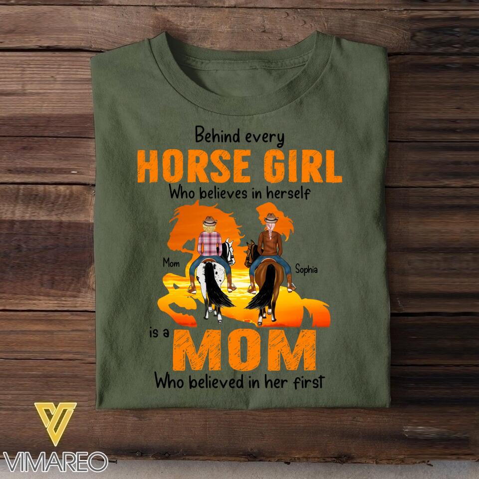 Personalized Horse Girl & Mom Tshirt Printed 22MAY-DT27