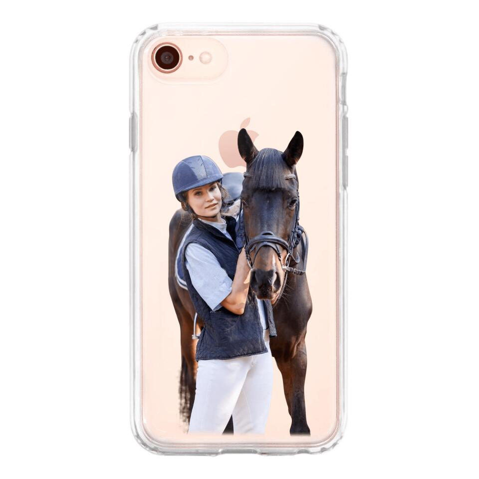 Personalized Girl Love Horse Transparent Silicone Phonecase Printed 22MAY-DT21