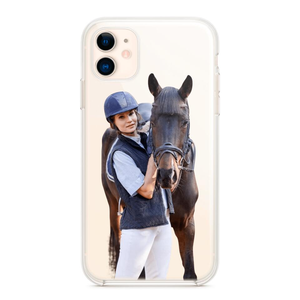 Personalized Girl Love Horse Transparent Silicone Phonecase Printed 22MAY-DT21