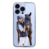 Personalized Girl Love Horse Transparent Silicone Phonecase Printed 22MAY-DT21