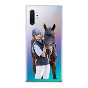 Personalized Girl Love Horse Transparent Silicone Phonecase Printed 22MAY-DT21