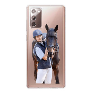 Personalized Girl Love Horse Transparent Silicone Phonecase Printed 22MAY-DT21