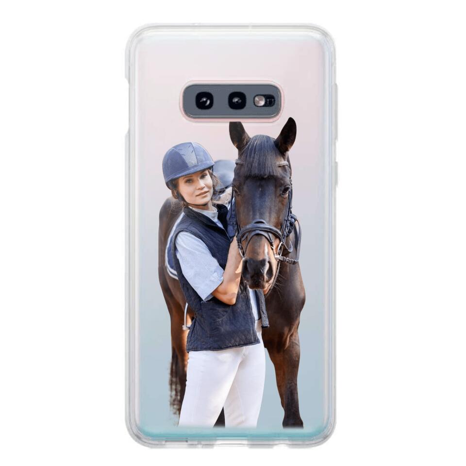 Personalized Girl Love Horse Transparent Silicone Phonecase Printed 22MAY-DT21