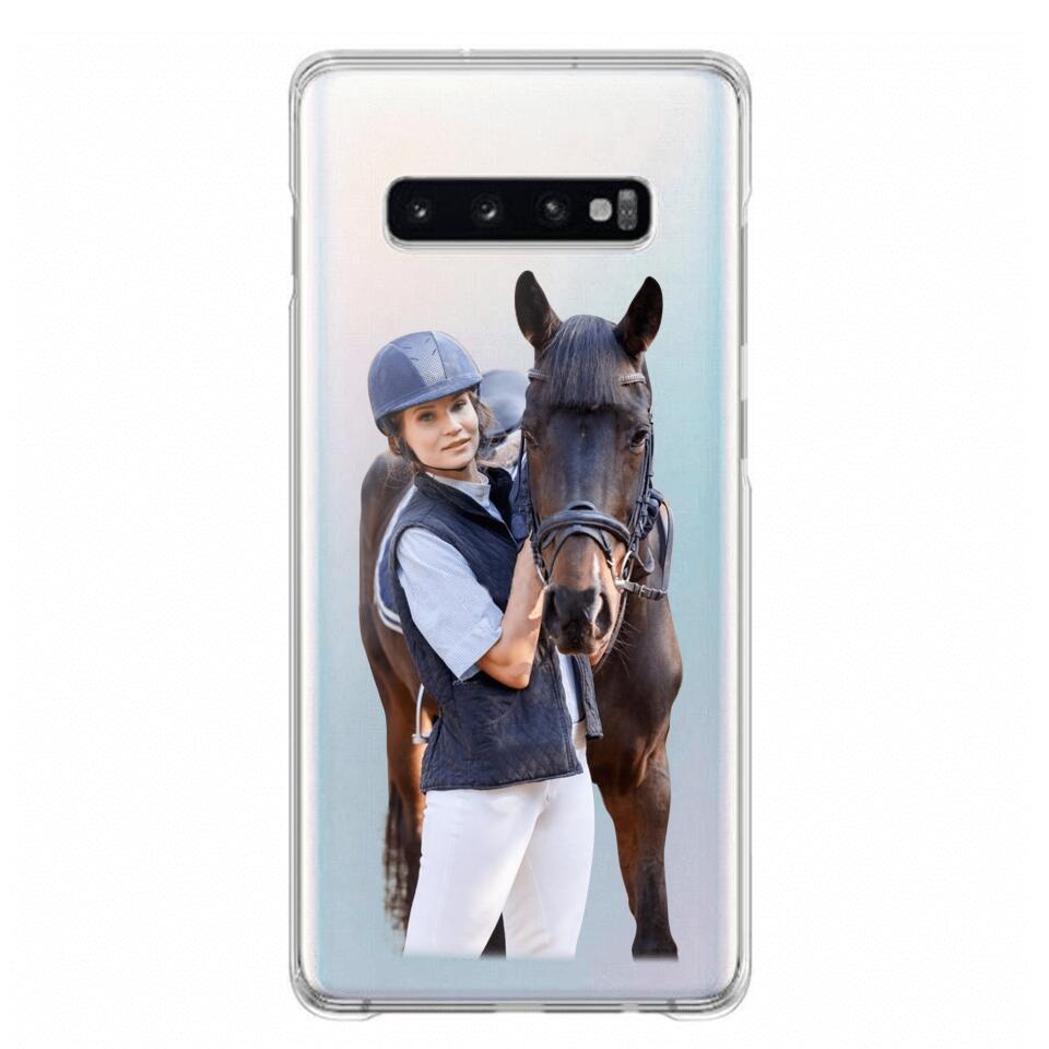 Personalized Girl Love Horse Transparent Silicone Phonecase Printed 22MAY-DT21