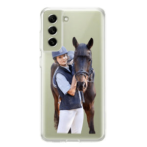 Personalized Girl Love Horse Transparent Silicone Phonecase Printed 22MAY-DT21