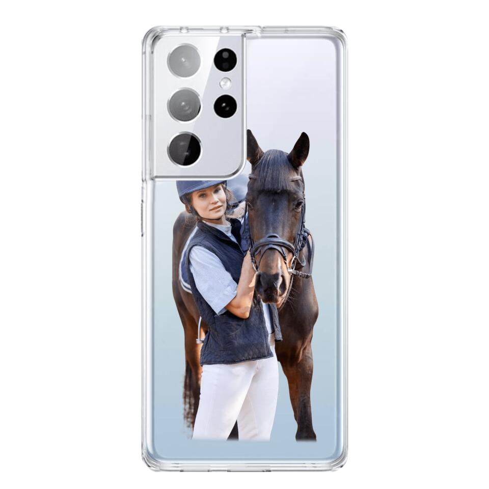 Personalized Girl Love Horse Transparent Silicone Phonecase Printed 22MAY-DT21