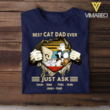 Personalized Best Cat Dad Ever Tshirt Printed 22MAY-HQ27