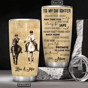 Personalized Mom & Daughter Love Horse Tumbler Printed 22MAY-HY30