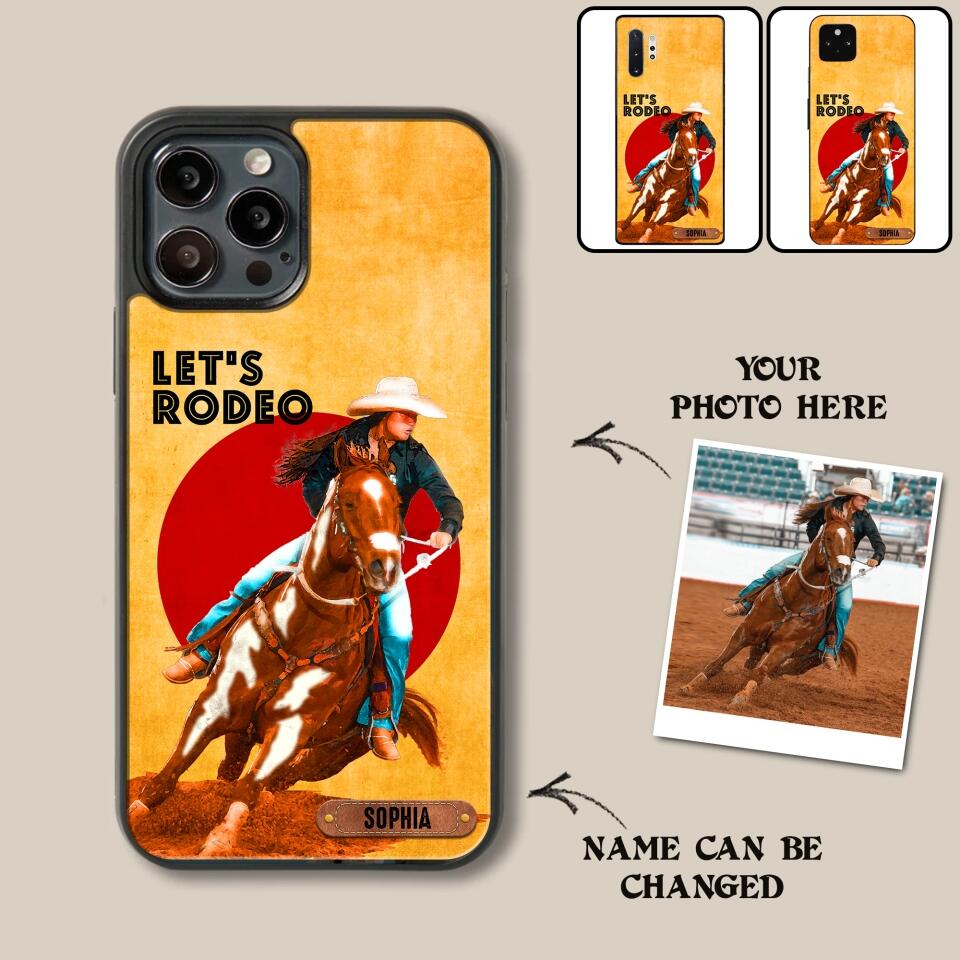 PERSONALIZED HORSE RIDING LET'S RODEO PHONECASE QTDT3105